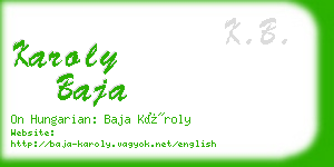 karoly baja business card